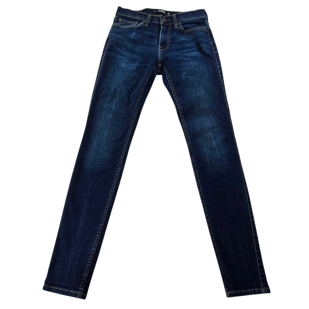 Hollister Womens 29x32 Super Skinny Advanced Stretch Dark Wash Jeans Blue Denim
